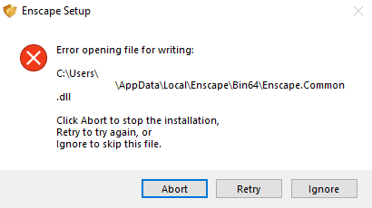 您可以选择“中止”，“重试”或“忽略”