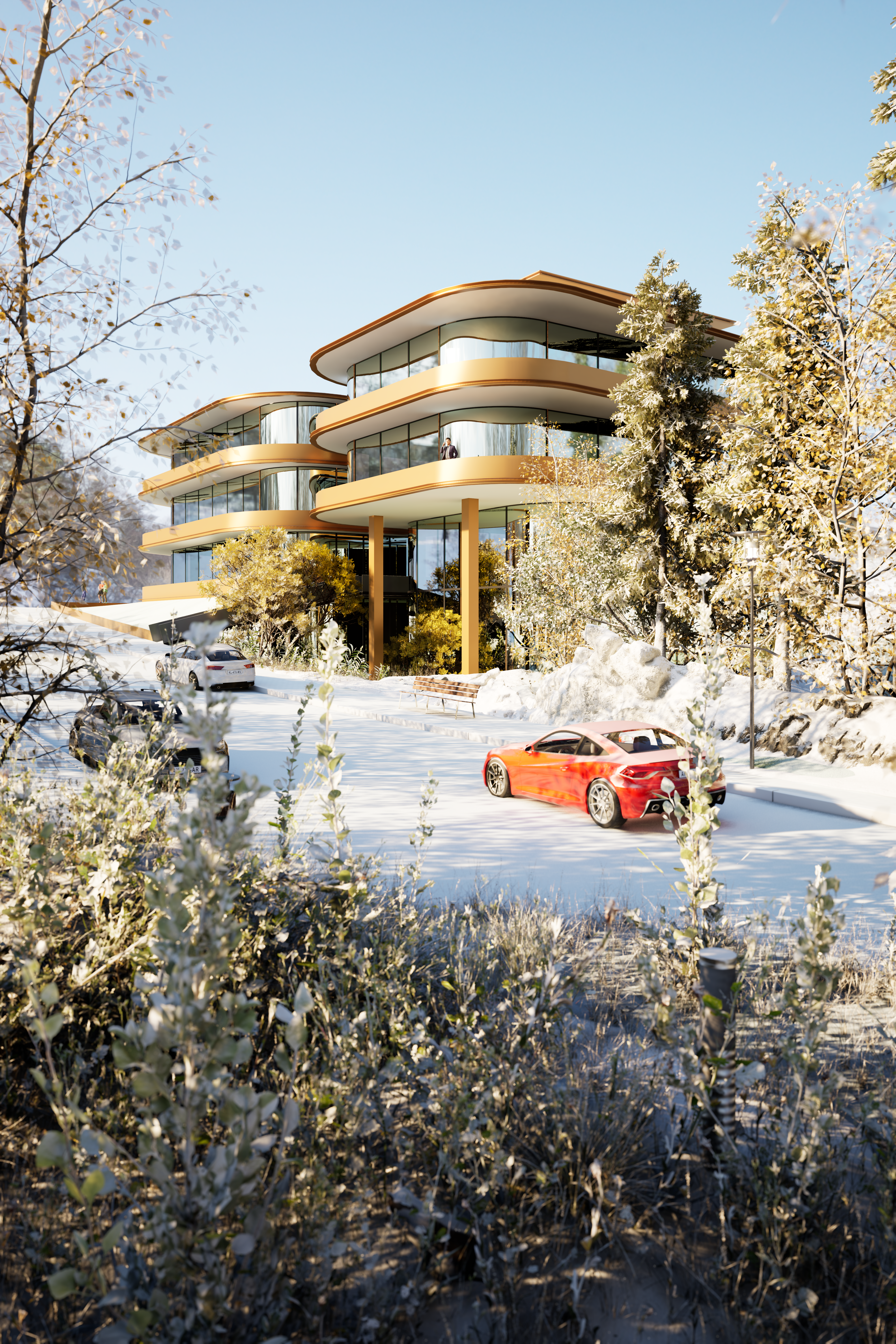 08 住宅清晨雪景表现