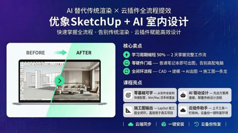 SketchUp+Ai室内设计全流程(第1期)