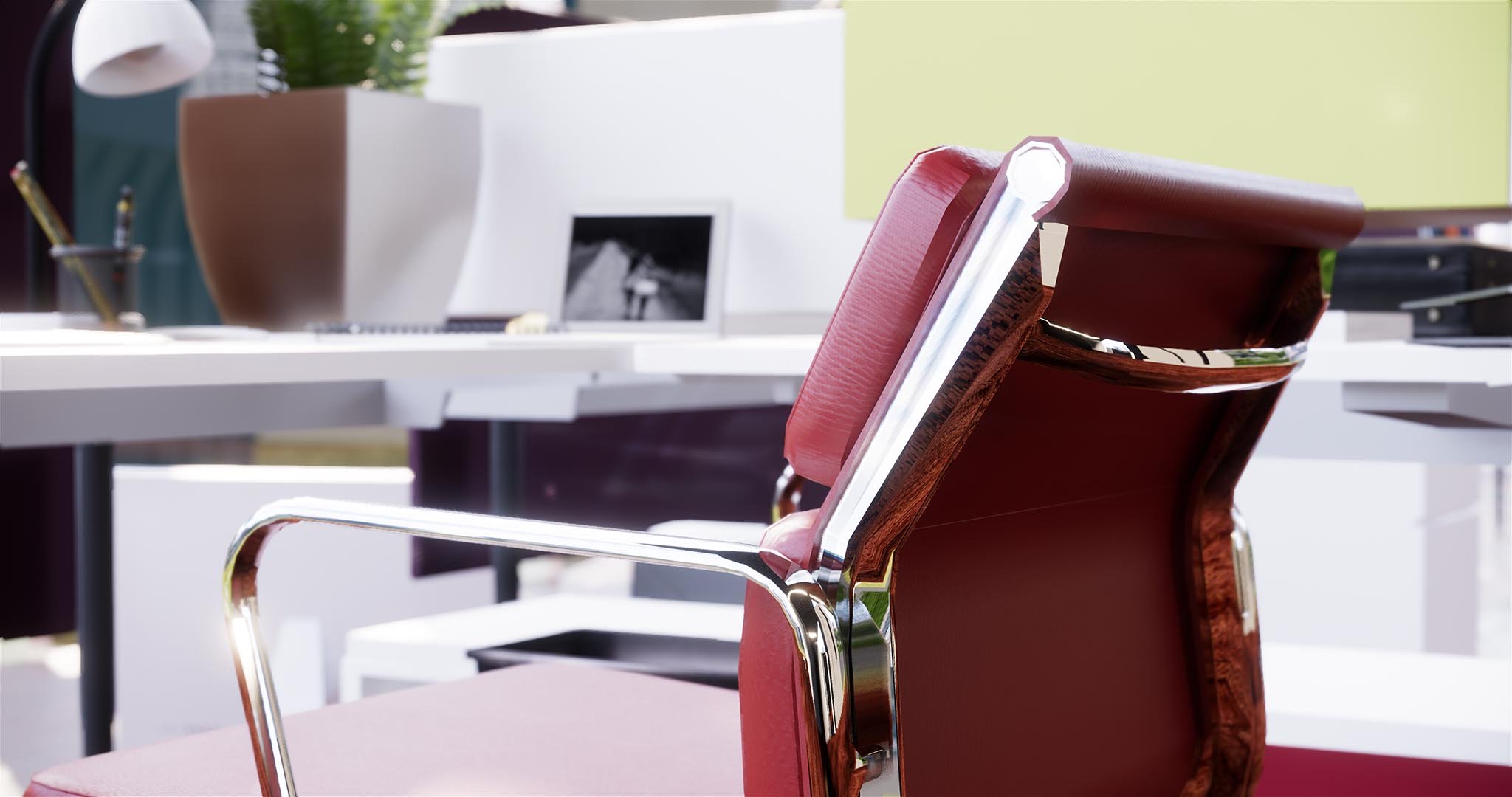 注意椅子上的高质量反射