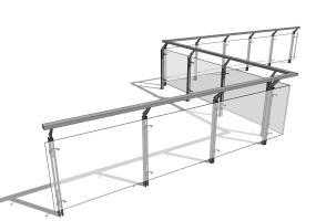 现代金属玻璃护栏