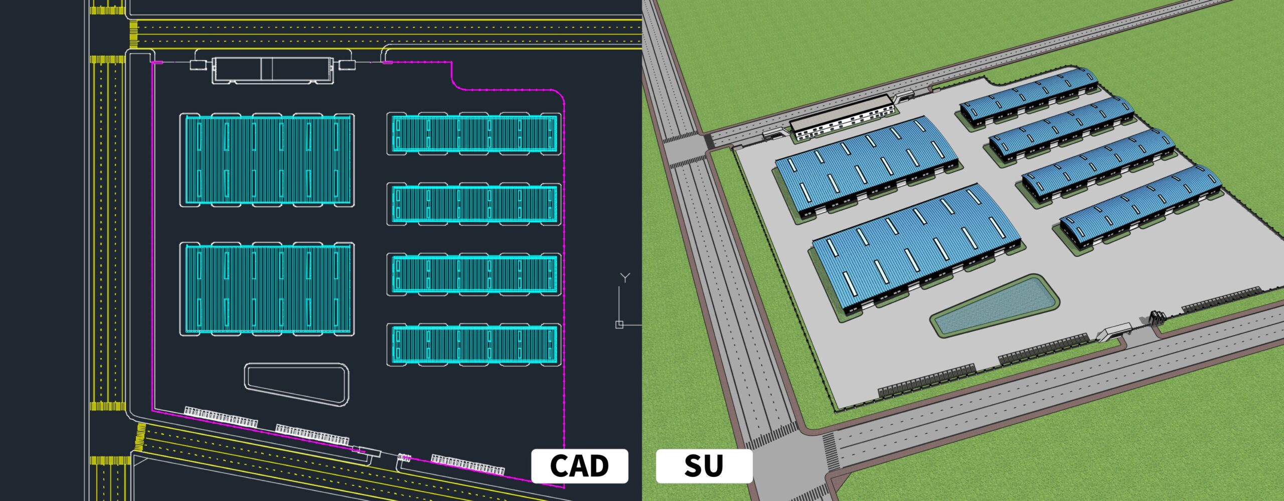 CAD到SU建模流程