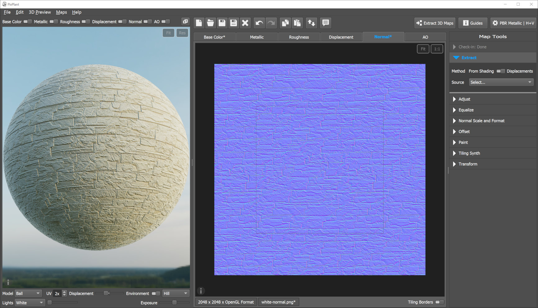 白色石材的法线贴图