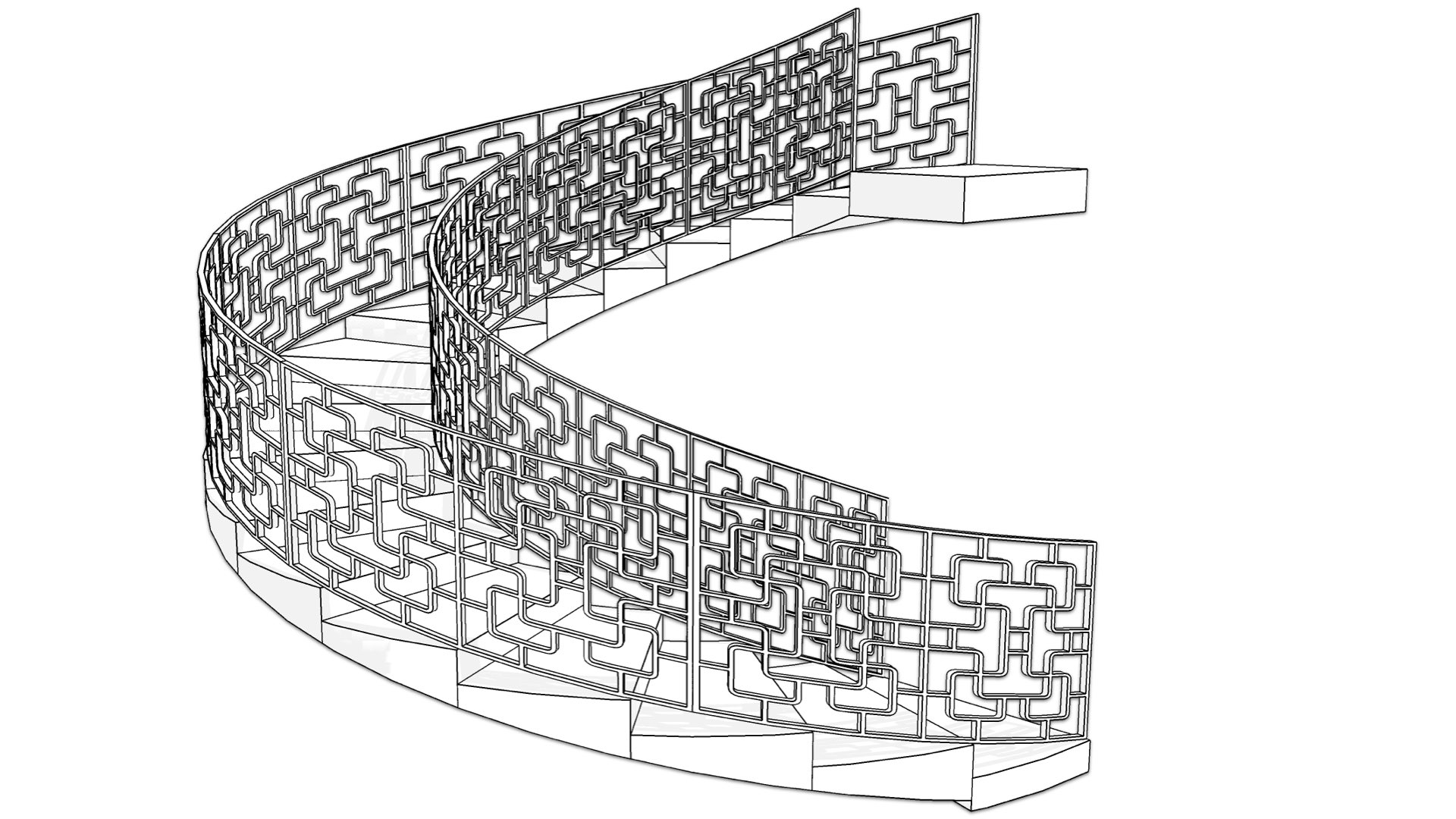中式栏杆旋转楼梯