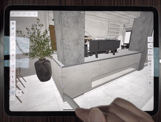 现场对模型进行尺寸标注